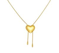 Fashion Gold Necklace Tassel Sweater Chain Glossy Love Heart Drawstring Snake Bone Chain for Women