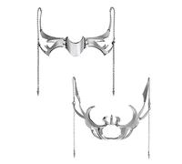 Fashion Gothic Irregular Silver Color Hollow Women Men Party Individuation Individual Jewelry Accessory Punk For Men Cosplay Metal For Women Face Chain Jewelry Decoration Silver