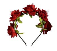 Fashion Gothic Rose Flower&Skull Shape Hair Hoop Halloween Headband Stage Wedding Party Women Styling Headband Colorful Flower Crown For Wedding Girls Flower Crown For Girls Taking Photo Flower