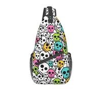 Fashion Gothic Skeleton Death Skull Crossbody Sling Backpack Men Shoulder Chest Bags for Camping Biking