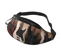 Fashion Guitar Bass Music Musical Instruments Bum Bag | Fanny Pack & Chest Pack | Adjustable Waist Bag for Women & Men | Secure Zip | Lightweight & Compact | Perfect for Travel,Sports,Hiking,Outdoor