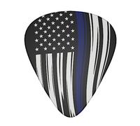 Fashion Guitar pick Guitar Plectrums for Your Electric, Acoustic, or Bass Guitar Luxury waving American Blue Line Flag Guitar Picks 0.46mm/0.71mm/0.96mm