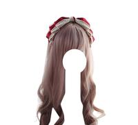 Fashion hairpin Handmade Bow Headband Girls Big Bowknot Hairband Women Headdress Lolita Hair Accessories for Party(Wine Red)