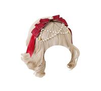 Fashion hairpin Lolita Accessories Girls Pink Bow Headband Bowknot Hair Accessories for Women Costume Party Props(Wine Red)