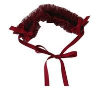 Fashion hairpin Lolita Accessories Lace Lolita Headband Girls Hair Accessories Lolita Maid Headdress for Cosplay Party(Red Wine)