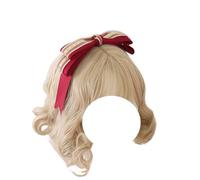 Fashion hairpin Women's Ribbon Bow Headband Girls Big Bowknot Hairband Head Hoop Lolita Hair Accessories for Birthday Party(Wine Red)