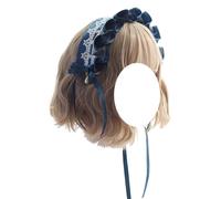 Fashion hairpin Women's Satin Headband Japanese Lolita Headband Maid Headdress Girls Vintage Lolita Hair Accessories(Dark Green)