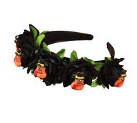 Fashion Halloween Themed Skull And Pumpkin Headband Fashionable Rose Hairpieces Hair Decoration For Party Wear Halloween Masquerade Accessory