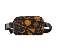 Fashion Happy Halloween Pumpkin Doodling Waist Bag for Women Men Small Shoulder Bag with Adjustable Shoulder Strap for Cycling, Hiking, Gym, Multicolor, 1 Size, multi-coloured, 1 size, Waist Bag