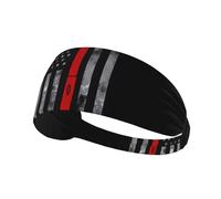 Fashion Headband for Sports - Firefighter Axe Red Line Flag Print Elastic Exercise Headband, Ideal for Yoga, Running, and More