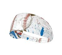 Fashion Headband for Sports - Hand Drawn Baseball Bats and Ball Print Elastic Exercise Headband, Ideal for Yoga, Running, and More