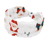Fashion Headband, Headbands for Women Girls, Christmas Santa Claus Trees Snowflakes Criss Twisted Hair Band, Wide Head Wrap, Hair Accessories