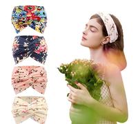 Fashion Headbands Boho for Women, 4 pcs 22 x 10.5 cm/8.66 x 4.13 inch Soft Ladies Running Hair Bands Accessories, Cute Headbands for Women
