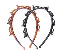 Fashion Headbands with Clips,Bangs Hairstyle Hairpin Headband,Double Layer Toothed Design Hair Accessories for Women (A+2PCS)
