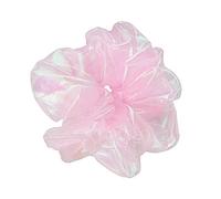 Fashion Headbands2Pcs Large Intestine Hair Band Bright Silk Elastic Color Chiffon Elastic Hair Rope Hair Accessories For Women, Pink