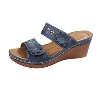 Fashion Heel Slippers With Rhinestone Comfortable Open Toe Sandals For Summer Easy Slip On for Home Beach