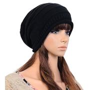 Fashion Hip-Hop Warm Soft Stretch Knit Crochet Slouch Beanie Hat Skull Cap (Black)