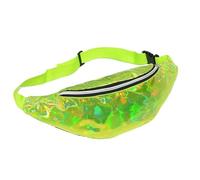 Fashion Holographic Waist Bag Women Outdoor Casual Sport Waterproof Crossbody Waist Bag Colorful Shiny Fanny Pack(Green)