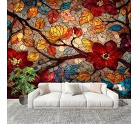 Fashion Home Decoration Wall Covering Mural 200x140cm Bohemian Style Floral Pattern Premium Art Print Decor Wallpaper Removable Colorful 3D Non-Woven Wall Mural Photo Wallpaper