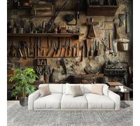 Fashion Home Decoration Wall Covering Mural 200x140cm Dilapidated Workshop Theme Premium Art Print Decor Wallpaper Removable Retro 3D Non-Woven Wall Mural Photo Wallpaper