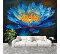 Fashion Home Decoration Wall Covering Mural 200x140cm Water Lily Art Painting Premium Art Print Decor Wallpaper Removable Blue 3D Non-Woven Wall Mural Photo Wallpaper