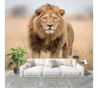 Fashion Home Decoration Wall Covering Mural 300x210cm Prairie Lion Illustration Premium Art Print Decor Wallpaper Removable Animal Lion 3D Non-Woven Wall Mural Photo Wallpaper