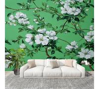 Fashion Home Decoration Wall Covering Mural 350x256cm Watercolor Floral Pattern Premium Art Print Decor Wallpaper Removable Green 3D Non-Woven Wall Mural Photo Wallpaper