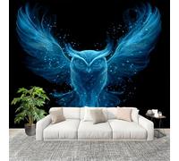 Fashion Home Decoration Wall Covering Mural 400x280cm Fantasy Owl Pattern Premium Art Print Decor Wallpaper Removable Blue 3D Non-Woven Wall Mural Photo Wallpaper