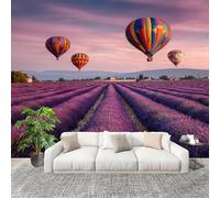 Fashion Home Decoration Wall Covering Mural 400x280cm Romantic Lavender Hot Air Balloon Premium Art Print Decor Wallpaper Removable Purple 3D Non-Woven Wall Mural Photo Wallpaper