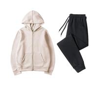 Fashion Hoodie with Zip, No Fading Tracksuit Sets, Hoodie and Jogging Bottoms, Comfortable and Warm for Daily Use