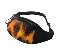 Fashion Horror Ghost Skull Bum Bag Fanny Pack for Men Women, Large Waist Pack with Zip Pockets Adjustable Waist Bag for Fitness Exercising Climbing Running Hiking Dog Walking Outdoor