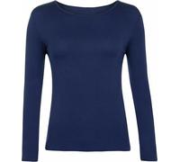 FASHION I LOVE Women Ladies Long Sleeve Round Neck Plain Top Stretchy Casual Summer T-Shirts Basic Slim fit Tee Tops UK Plus Size 8-26 Navy