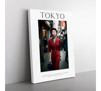 Fashion Icons Woman Colour Tokyo Japan Canvas Wall Art Print Ready to Hang, Framed Picture for Living Room Bedroom Home Office Décor, 76x50 cm (30x20 Inch)