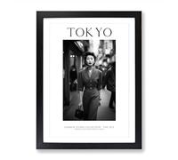 Fashion Icons Woman Tokyo Japan Framed Print for Living Room Bedroom Home Office, Wall Art Picture Ready to Hang, Black A2 (64 x 46 cm)
