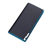 Fashion ID Long Wallet Solid Color Men Open Purse Multiple Card Slots Clutch Bag Western Leather Wallet (A, One Size)