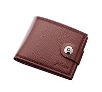 Fashion ID Short Wallet Solid Color Hasp Men Open Purse Multiple Card Slots Clutch Bag Mindful Wallet Men (Brown, One Size)