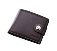 Fashion ID Short Wallet Solid Color Hasp Men Open Purse Multiple Card Slots Clutch Bag Mindful Wallet Men (Coffee, One Size)