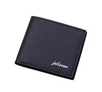 Fashion ID Short Wallet Solid Color Men Open Purse Multiple Card Slots Clutch Bag S8 plus Case Wallet (Black, One Size)