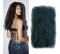 FASHION IDOL Afro Kinkys Bulk Human Hair for Dreadlock Extensions 10 Inches 1 Pack 50 Gram Natural Black Loc Repair Afro Kinky Braiding Human Hair for Locs 1.8 Oz (16, S BLUE)