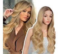 FASHION IDOL Easy-360 Lace Synthetic Body Wave Wig Forehead Section13*6 Lace Area Freely Distributed and Sewnfor Women and Girls Suitable for all Occasions and Everyday Use