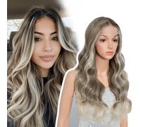 FASHION IDOL Easy-360 Lace Synthetic Body Wave Wig Forehead Section13*6 Lace Area Freely Distributed and Sewnfor Women and Girls Suitable for all Occasions and Everyday Use