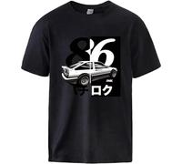Fashion Initial D Ae86 Print T Shirt Man Summer Top Short Sleeve Cotton Sportswear Tee 2020 Man T Shirts XXXL Black