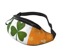 Fashion Irish Flag Bum Bag Fanny Pack for Men Women, Large Waist Pack with Zip Pockets Adjustable Waist Bag for Fitness Exercising Climbing Running Hiking Dog Walking Outdoor