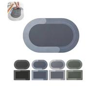 FASHION ITEM The Magic Mat Blank Version,Modernized Magic Mat Bathroom,Absorbent Non Slip Quick Dry Bath Mat Rug (Blue Oval)