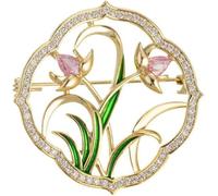 Fashion Jewelry,Exquisite Lapel Pin, Chinese style classical retro orchid brooch delicate floral pins