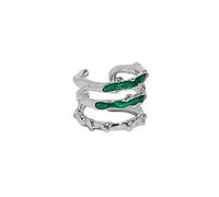 Fashion Jewelry Silver Layered Ear Cuffs For Women Enamel Sterling Silver Wide Ear Clip Without Piercing Single Ear Clip High-end earrings (Gold 1st S)