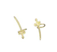 Fashion Jewelry Sterling Silver Knight Sword Clip Earrings For Women Without Piercing Ear Cuff Men Jewelry High-end earrings (A Guld)
