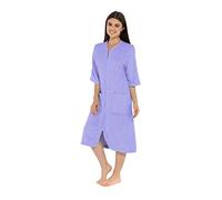 Fashion Junction Womens/Ladies Soft Cosy Warm Winter Hooded Dressing Gown/Robe ~ Fleece & Towelling ~ Zip & Tie (Lilac - Zip Front Towelling, XL = UK 20-22 / EU 48-50)