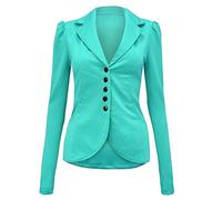 Fashion Knot Women Mardela 5 Button Jacket Front Ponte Bold Shoulder Ladies Blazer Coat Size 8-14 Mint
