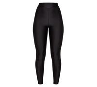 Fashion Knot Womens High Waisted American Disco Leggings Ladies Shiny Slinky Dancing Pants Size 8-22 Black